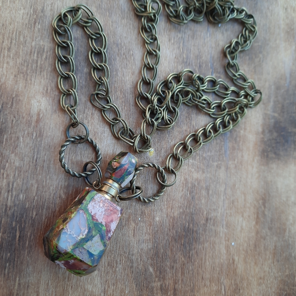 Bronze Orange Sea Sediment Vial Necklace - Picture 6 of 15